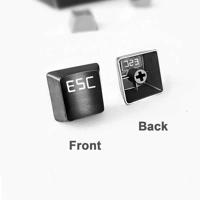 Fitlink Stainless Steel Metal Keycaps with Key Puller for Mechanical Keyboard Cherry Mx Switch(Esc) (Black) Black