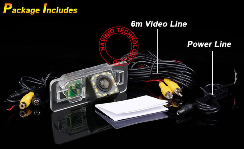 with 8LED Waterproof Car Rear View Backup License Plate Light Camera Night Vision for BMW X /1/3/5 Series E90 E91 E92 530I 530Li 320i 328i/X1 X3 X5 X6 M3 M1 E39 E46 E91 E88 E53 With 8 LED camera