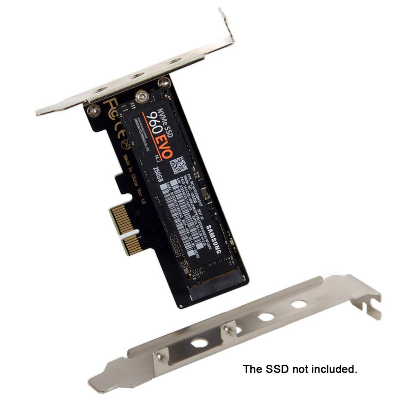 Xiwai Low Profile PCI-E 3.0 x1 Lane to M.2 NGFF M-Key SSD Nvme AHCI PCI Express Adapter Card