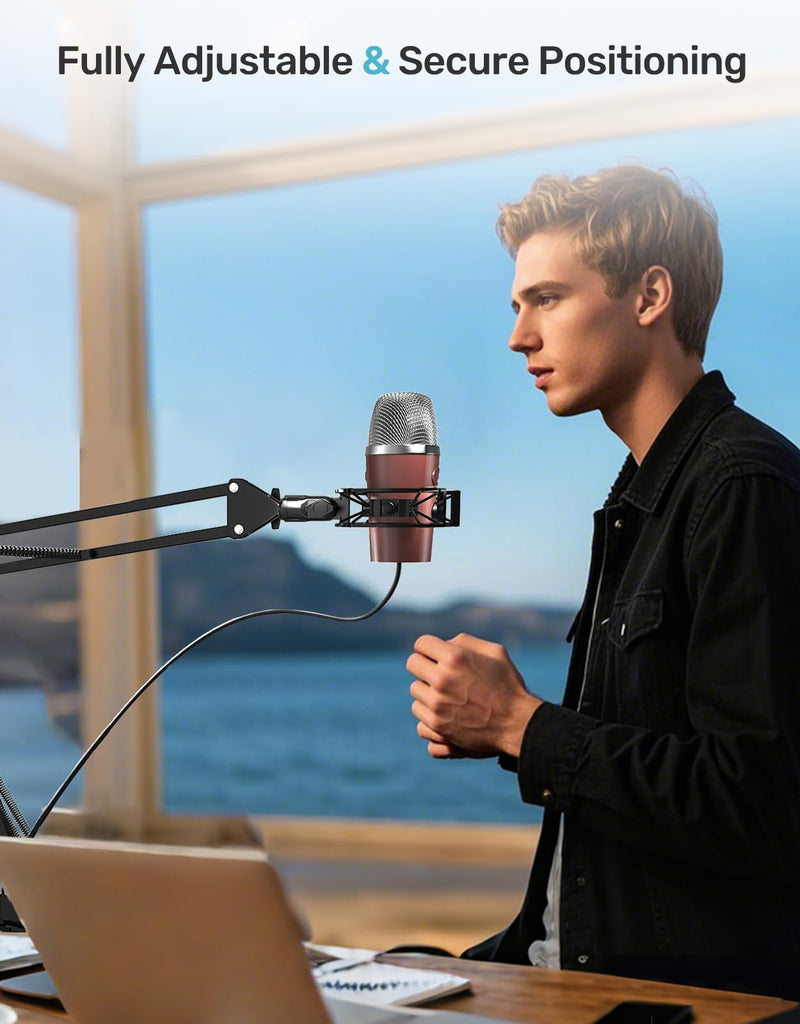 Custom Built for Blue Nano Microphone Shock Mount with Pop Filter, Anti-Vibration Suspension Elastic Shock Mount Holder Clip Mic Mount Stand with 3/8" or 1/4" Screw Adapter Compatible with Nano