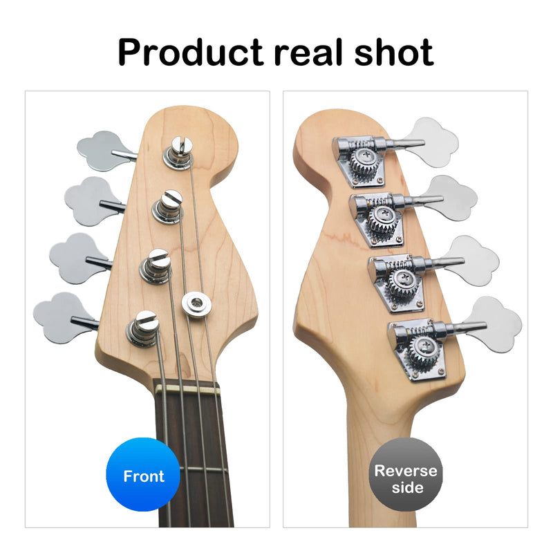 4R Opened Electric Bass Guitar Tuning Pegs Machine Heads Tuners for Bass for Jazz Precision P Bass Replacement (Chrome) Chrome