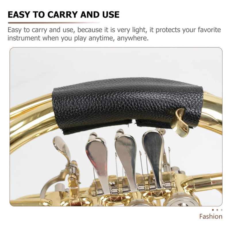 SUPVOX French Horn Hand Guard Cowhide French Horn Hand Pad Wrap Handle Cover Protector for Musical Instruments Horn Accessory