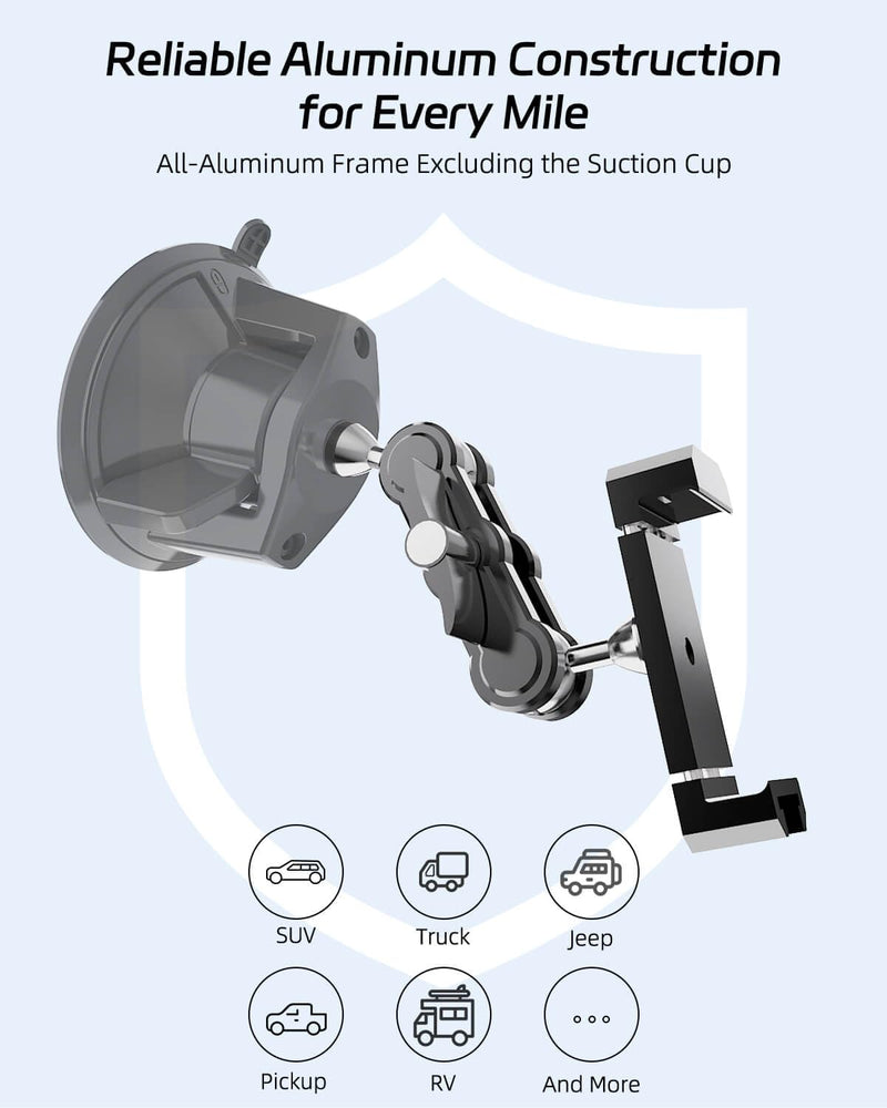 Car Phone Holder, 3.54" Large Suction Cup Phone Mount | Upgraded Aluminum Alloy | 360° Rotatable Adjustable Car Phone Mount for Windshield, Compatible with iPhone for Vlogging Recording