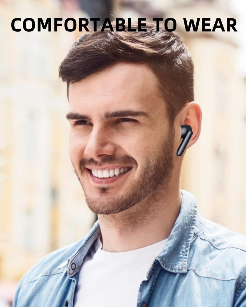 A8 PRO Wireless Earbuds with Deep Bass Clear Call, Bluetooth Ear Buds & in-Ear Headphones, IPX7 Waterproof Wireless Earphones, 36Hrs Playtime Compatible with Samsung TV Phone Android Inky