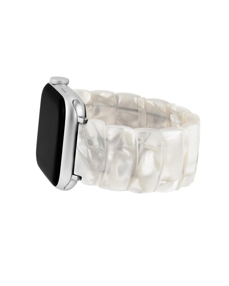 Anne Klein Women's Resin Expansion Band for Apple Watch Secure, Adjustable, Apple Watch Band Replacement, Fits Most Wrists Ivory 42mm (Series 1-3), 44/45/46/49mm (Ultra & Ultra 2)