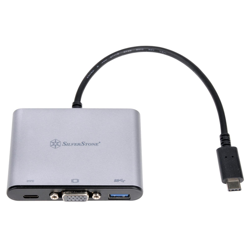 SilverStone Technology USB 3.1 Type-C to USB Type-A, Type-C X 1(Charging Port) and VGA Connector Adapter (EP06C)