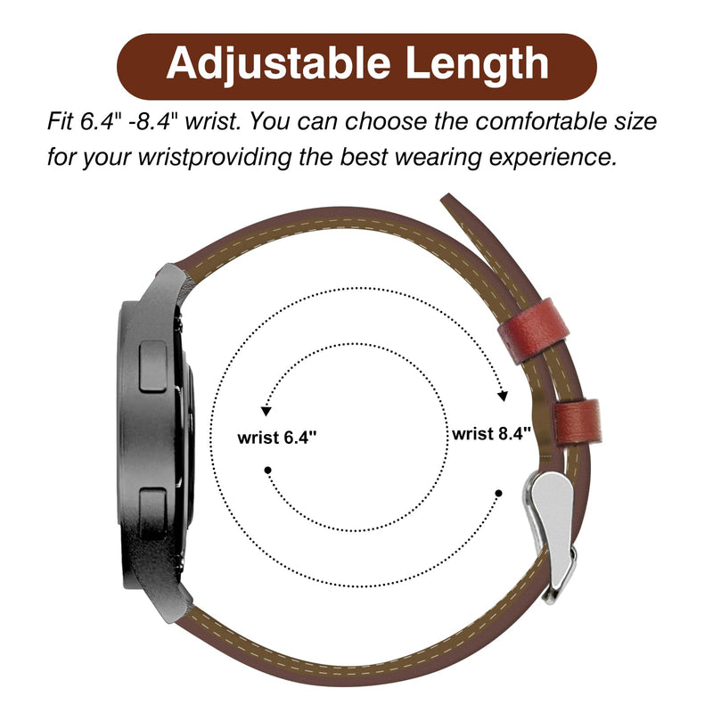 2 Pack Leather Watch Bands(Cream,Brown) Compatible with Samsung Watch 3 45mm, Galaxy 46mm, Gear S3 Frontier, Quick Release Wear-resistant Leather Watch Straps Replacement Band for Women Men