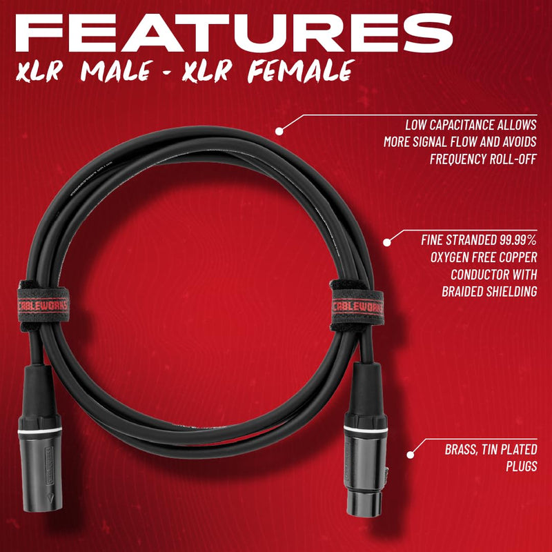 By Gator Cases Composer Series Deluxe 30 Foot XLR Microphone Cable, (GCWC-XLR-30) 30 Feet