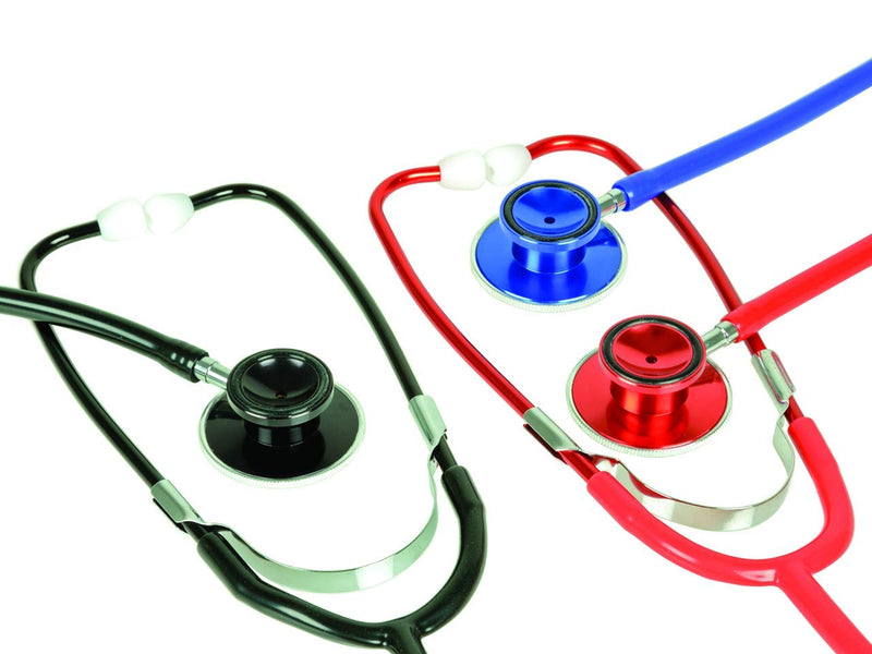 [AUSTRALIA] - TRAD colour dual head stethoscope, black colour, lightweight aluminium frame 