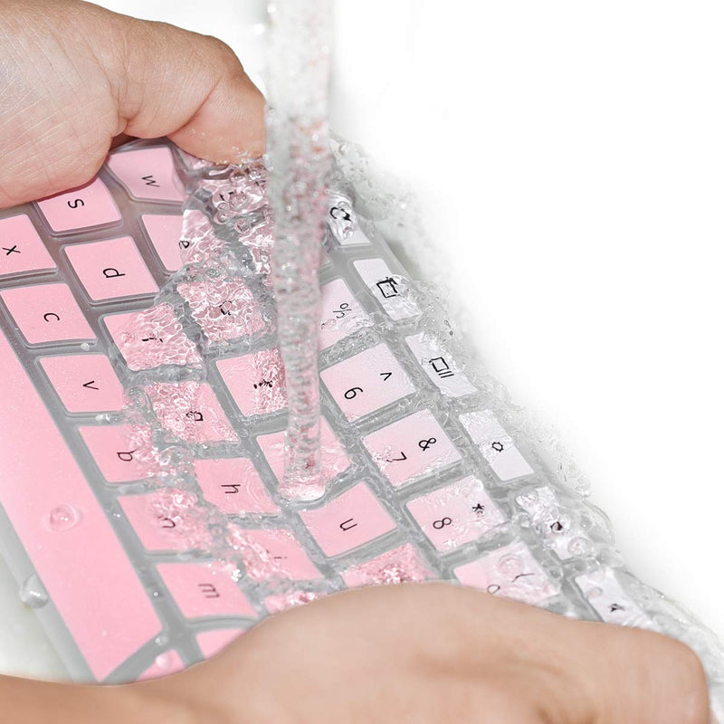 Keyboard Cover for Dell KM636 Wireless Keyboard & KB216 Wired Keyboard, Dell Optiplex 5250 3050 5460 7450 7050 & Inspiron AIO 3475/3670/3477 Desktop Keyboard, Dell KM636 Keyboard Cover - Gradual Pink