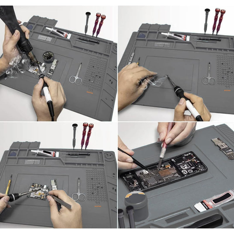 Heat Resistant Magnetic Repair & Soldering Mat Silicone 30 x 45 cm Grey 22727