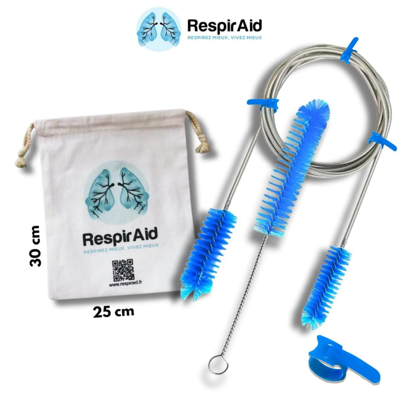 Complete CPAP Cleaning Kit – Compatible with ResMed & AirSense – Includes CPAP Hose, Tube Cleaning Brushes, Mask Wipes Bag, Wall Mounts & Hose Clips