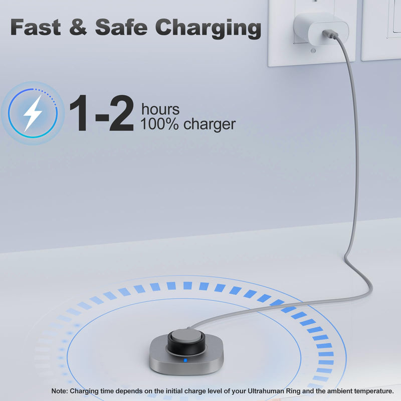 Charger Compatible with Ultrahuman Ring Size 6 | Fast Charging Dock Portable Charger with USB-C Cable for Ulrahuman Ring Air (Not Compatible with Ultrahuman Ring Pro)
