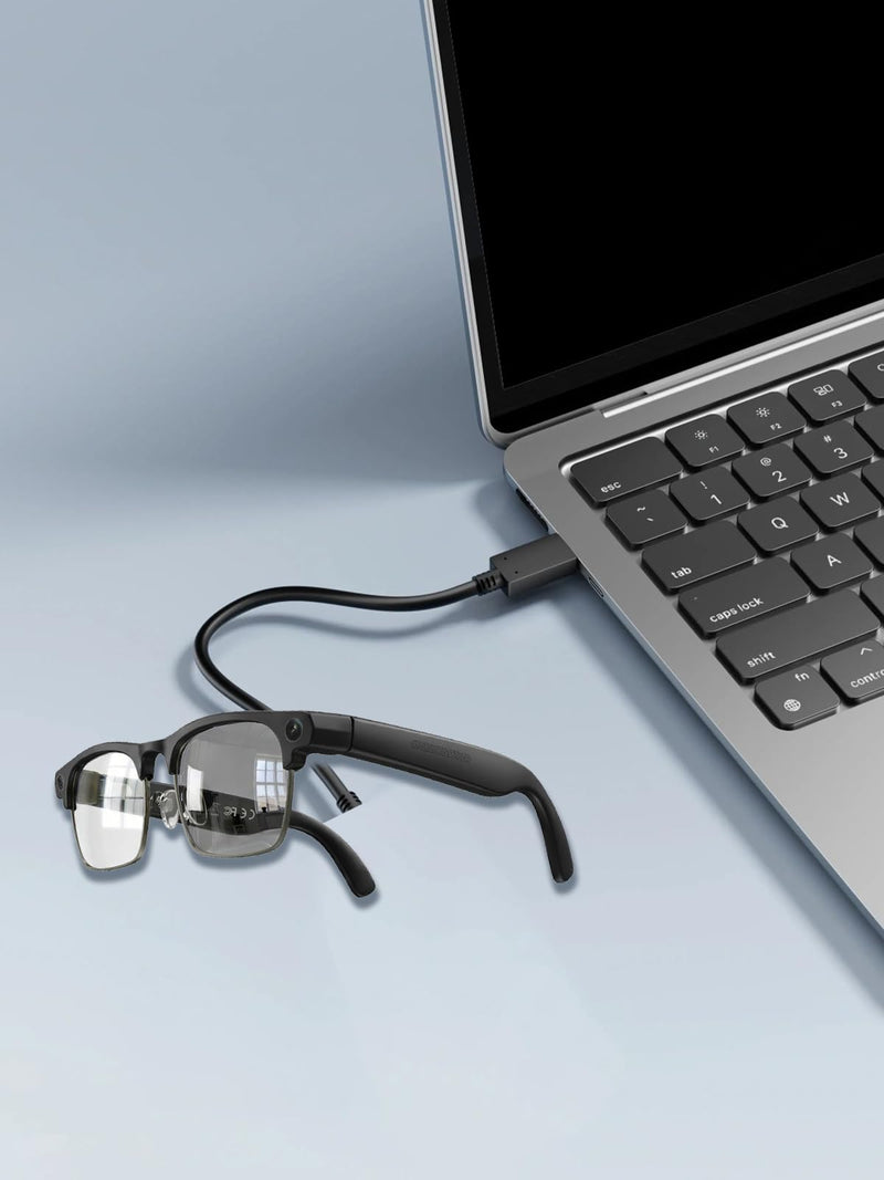 for EGQINR AI Smart Glasses with Camera Charging Cable, 3-Layer Safe Charging Protection, Ultra-Soft Flexible Cable, Safe Material,Black