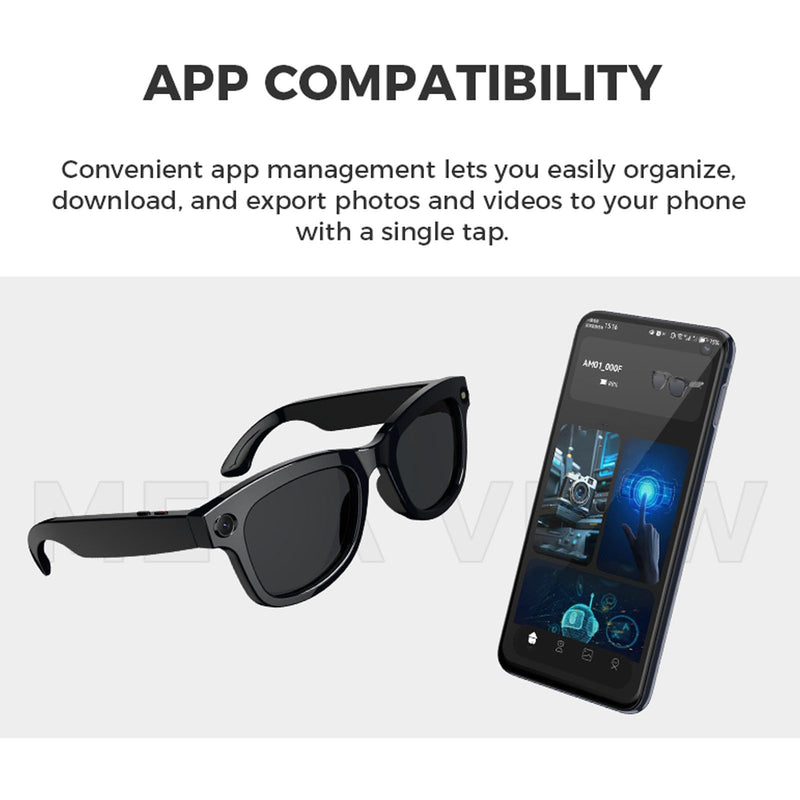 AI Smart Glasses, 5MP HD Camera Glasses, Real Time 26 Languages Translator, ChatGPT, Open Ear Audio, Stylish Frame for Women Men, Voice Assistant Sunglasses