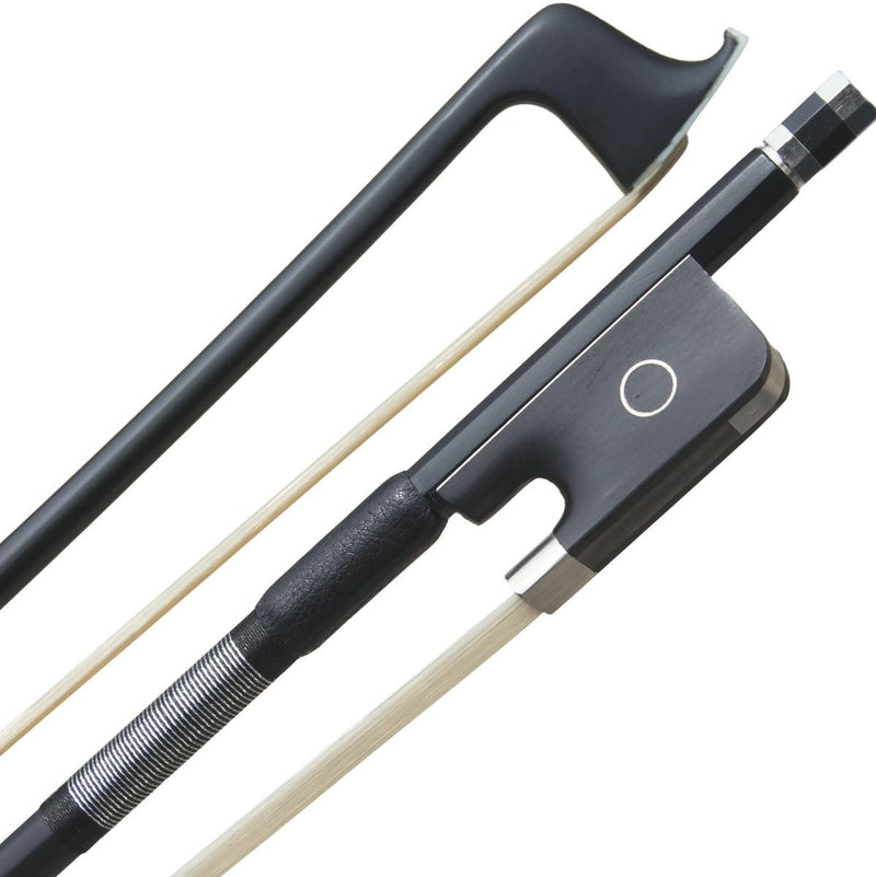 Viola Bow Carbon Fiber Stick Ebony Frog Natural Horsehair for Teacher Student Professional Viola Bow Full Size 02-Carbon Fiber
