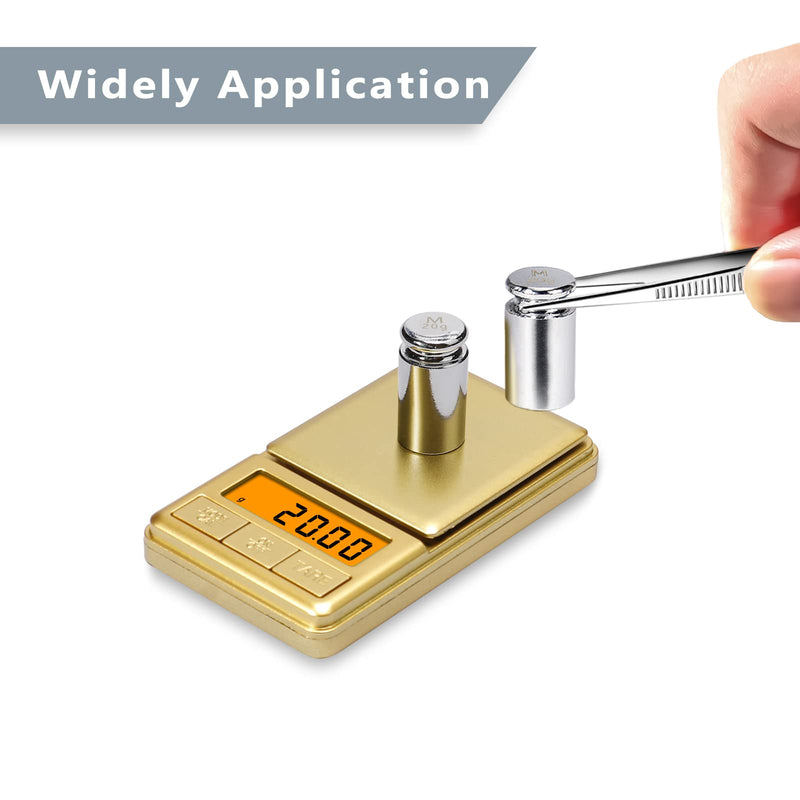 UNIWEIGH Calibration Weight Set, 7pcs 1-60g Calibration Gram Scale Weights Kit, Small Test Weight for Digital Scale Balance, Includes: 1g*1, 2g*2, 5g*1,10g*1, 20g*2,1 Piece Tweezers large