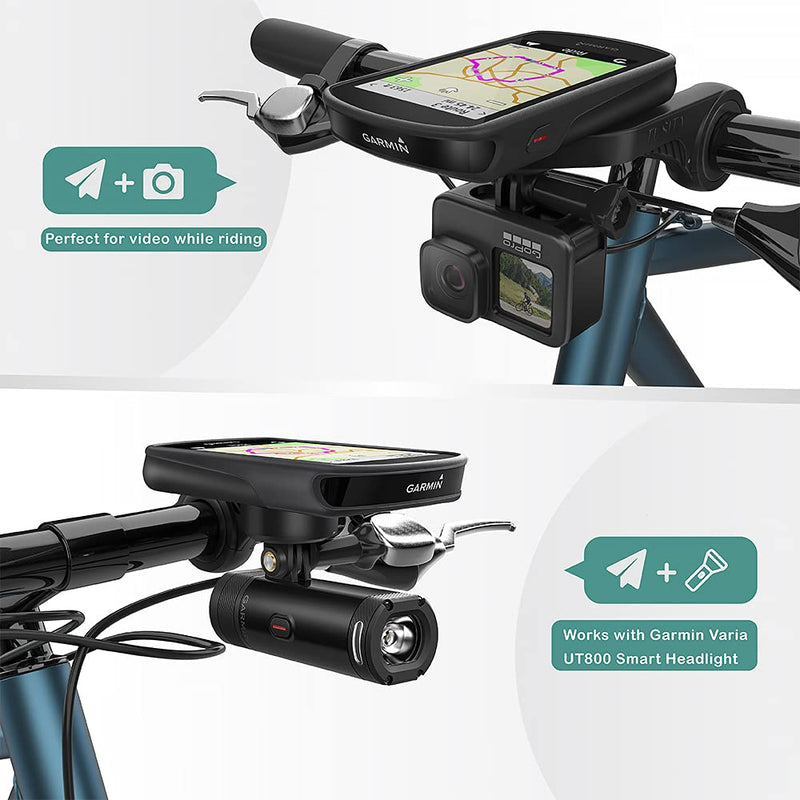 TUSITA Out Front Mount Compatible with Garmin Edge GPS Bike Computer, XOSS G/G+, iGPSPORT - Cycling Handlebar 25.4mm 31.8m