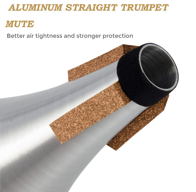 Trumpet Mute And Trumpet Cleaning kit, Trumpet Mute Silencer,Lightweight Aluminum Trumpet Practice Mute, Mouthpiece/Valve/Bore Brushes For Trumpet