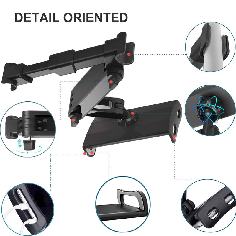 Timewall Car Headrest Tablet Phone Mount, Black, 5-11" (Pack of 2) Normal Cradle (Pack of 2)