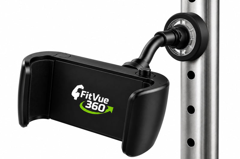 FitVue 360™ Magnetic Gym Phone Mount – 360° Adjustable Flexible Gooseneck Holder for Workout Recording, Fitness Content Creation & Gym Filming