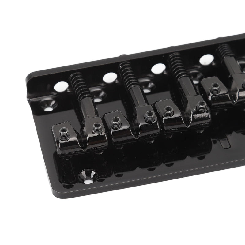 Eujgoov 5 String Bass Bridge, Hardtail Saddle Bridge Adjustable Saddle for Bass Guitars Replacement (Black) Black