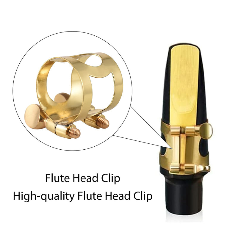 Btuty Tenor Saxophone Mouthpiece Tenor Saxophone Ligature Tenor Sax Mouthpiece Tenor Sax Ligature Brass Ligature Fastener Adjustable Double Screw Gold-Tenor