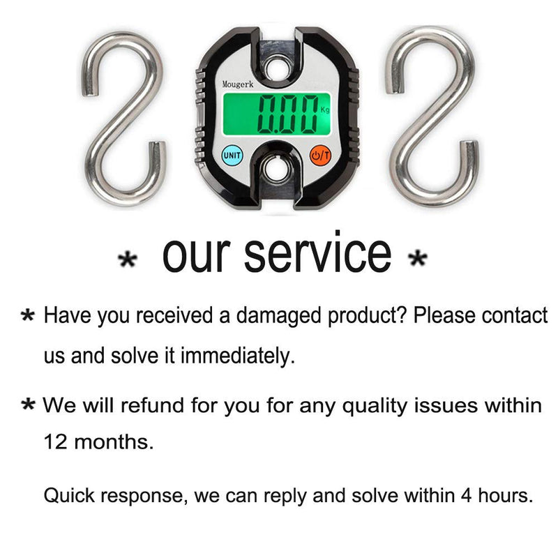 [AUSTRALIA] - Digital Hanging Scales Portable Heavy Duty Crane Scale 150 kg 300 lb 2 AAA Batteries(Not Included)) (Black) Black 