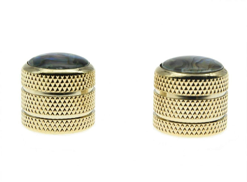 Dopro 2pcs Push on Fit Abalone Top Guitar Dome Knobs or Bass Knob Fits Tele Telecaster Gold