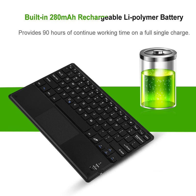 Ultra-Slim Bluetooth Keyboard, Portable Wireless Bluetooth Keyboard with Touchpad for Windows PC Android Phone Tablet