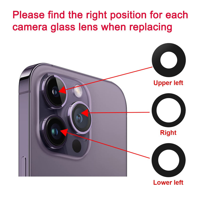 OEM Back Rear Camera Lens Glass Replacement for iPhone 14 Pro and iPhone 14 Pro Max with pre-Installed Adhesive and Reparing Toolkit iphone 14 Pro / iphone 14 Pro Max