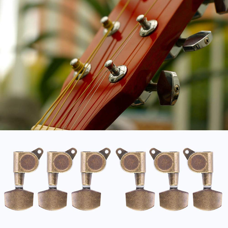 Guitar Tuning Pegs,3L3R Guitar Tuning Pegs Locking Tuners Copper Alloy Machine Heads Button Guitar String Tuning Pegs Machine Heads Tuners Set Performance Accessory