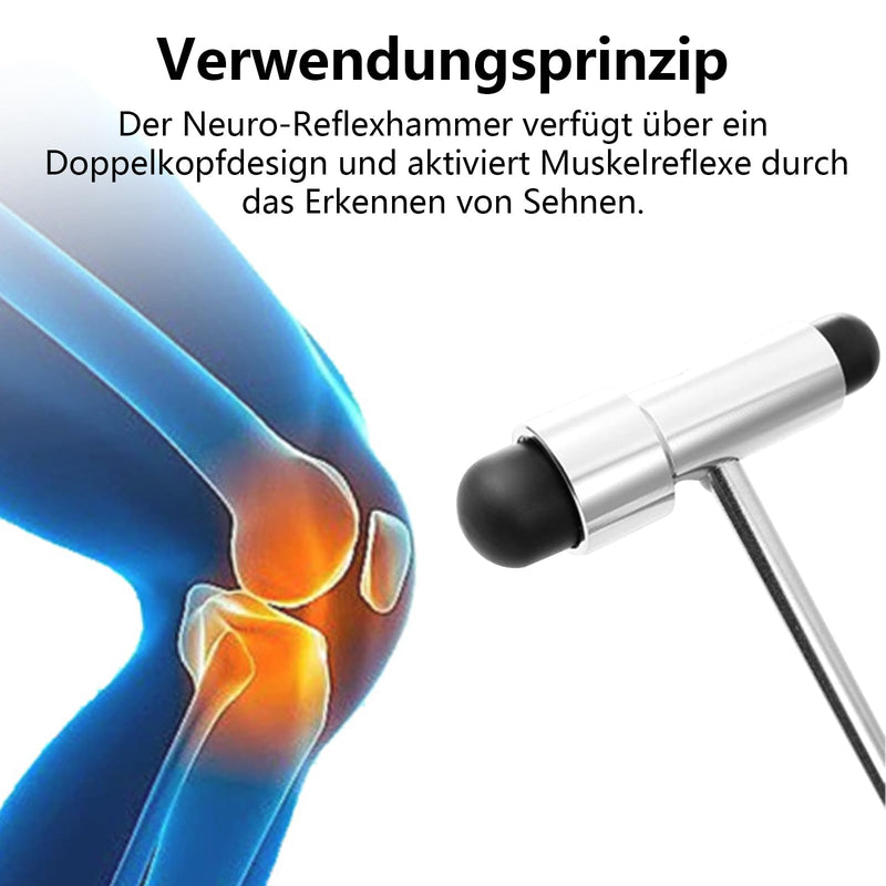Yuiturt Reflex Hammer Medicine with Built-in Brush, Neuro Reflex Hammer with Double Plastic Head, Neurological Reflex Hammer Heavy, Multifunctional Reflex Diagnostic Hammer for Neurological Tests