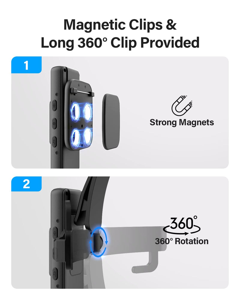 BOBLOV A23 Body Worn Camera, 180° Rotatable Video Camera, 2200mAh Battery with 9Hours Shooting, Night Vision, 1080P, Design for Lecture, Fishing, or Delivery(Memory Card Not Included)