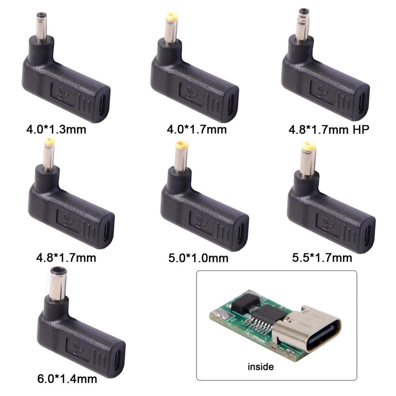 CY USB 3.1 Type C USB-C to DC 5.0x1.0mm Adapter Emulator Trigger 90 Degree Angled Yellow Connector