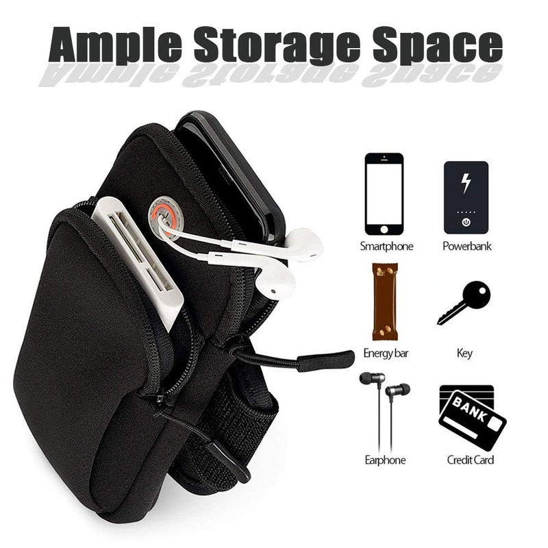 Phone Holder for Running Armband iPhone 15 14 13 12 11 Pro Max XS XR X 8 7 6 Plus SE Mini Galaxy Ultra Edge S24 S23 S22 S21 S20 Note 20 10 Pouch Bag,Arm Band Sleeve Fit Sport Gym Hiking-Black 1-Black