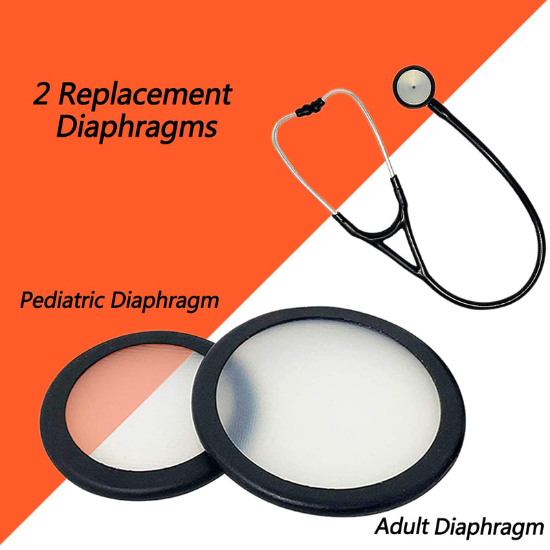 [AUSTRALIA] - Replacement Accessories Kit Fits Classic 3, Cardiology 3 & Cardiology 4 Stethoscope for Littmann Stethoscope Replacement Parts & Stethoscope Bell Diaphragm Cover and Eartips Replacement Parts (Black) 