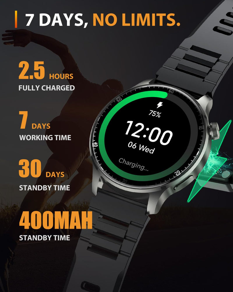 Smart Watches for Men Women with GPS (Answer/Make Calls), 1.52" AMOLED Smartwatch, 170+ Sport Modes Step Counter Fitness Activity Tracker with Sleep Stress Monitor, for Android iPhones Black