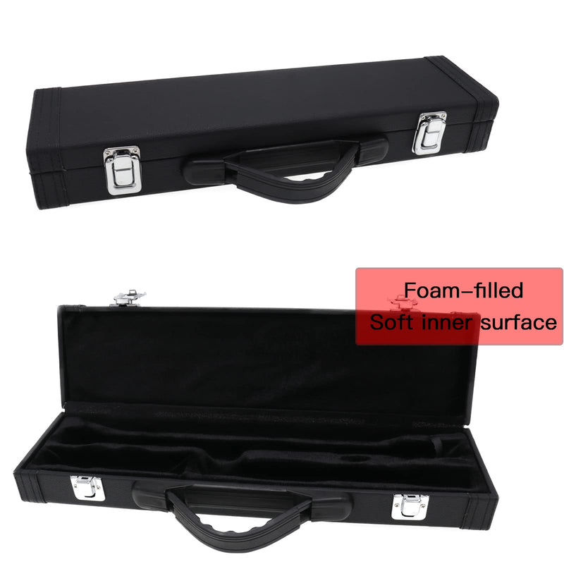 16 Hole Flute Case Cover, Hard Wooden Flute Case, Portable PU Leather Flute Case, Universal 16 Hole Flute Case Cover for Beginners Students, Flute Accessories
