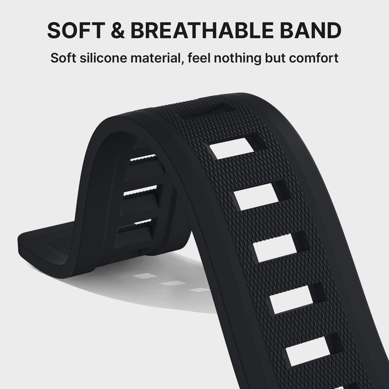 Bandletic Rugged Case Band Compatible with Apple Watch Ultra 3/2/1 49mm | Military Grade Shockproof Bumper Cover for iWatch Tactical Band Men, Screen Protector Included Black/Black