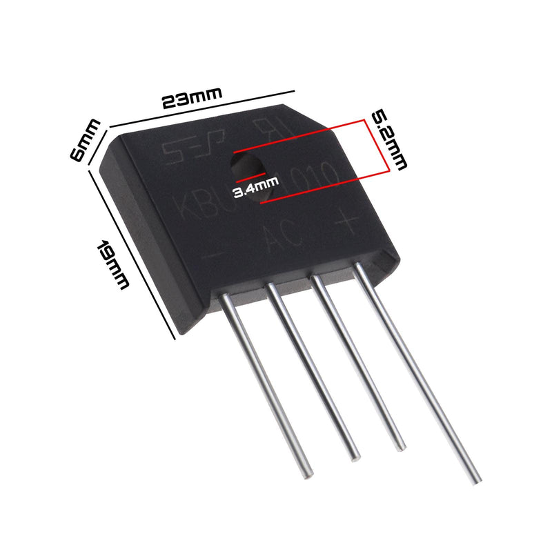 [AUSTRALIA] - VGOL KBU1010 Bridge Rectifier Bridge Lead Diode 1000V 10A Single Phase Diode Bridge Rectifier for Electronic Circuits Household Appliances Pack of 10 
