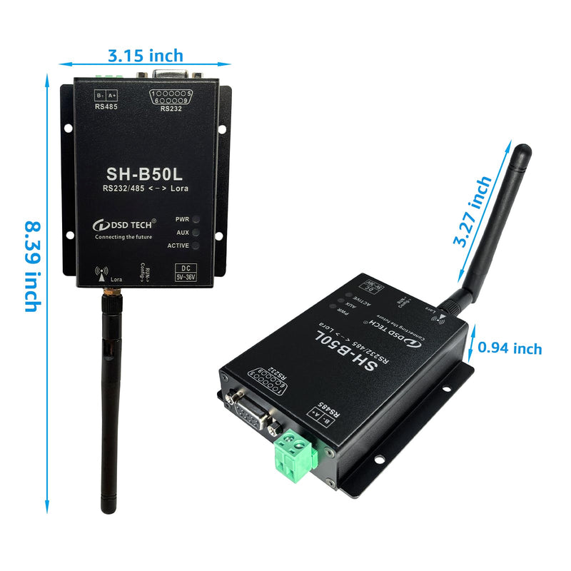 DSD TECH Lora Module SH-B50L RS485/232 to Lora Adapter Lorawan Wireless Transceiver
