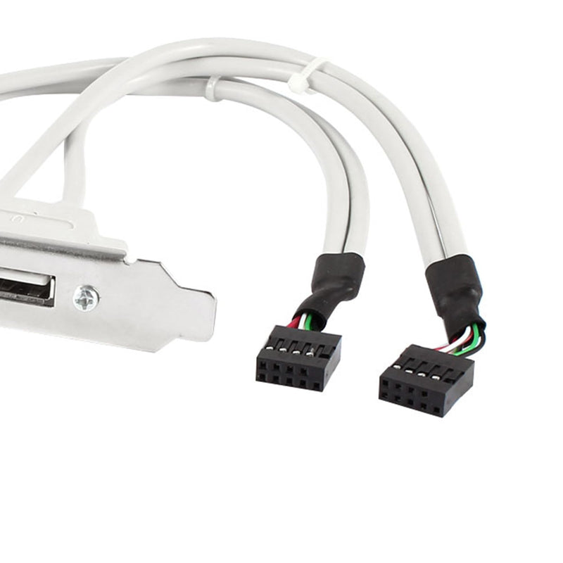 uxcell 4 Ports Hub USB 2.0 Port Slot Plate Adapter Panel to Motherboard Dual 9 Pin Header Panel Bracket Expansion Cable 25cm Long