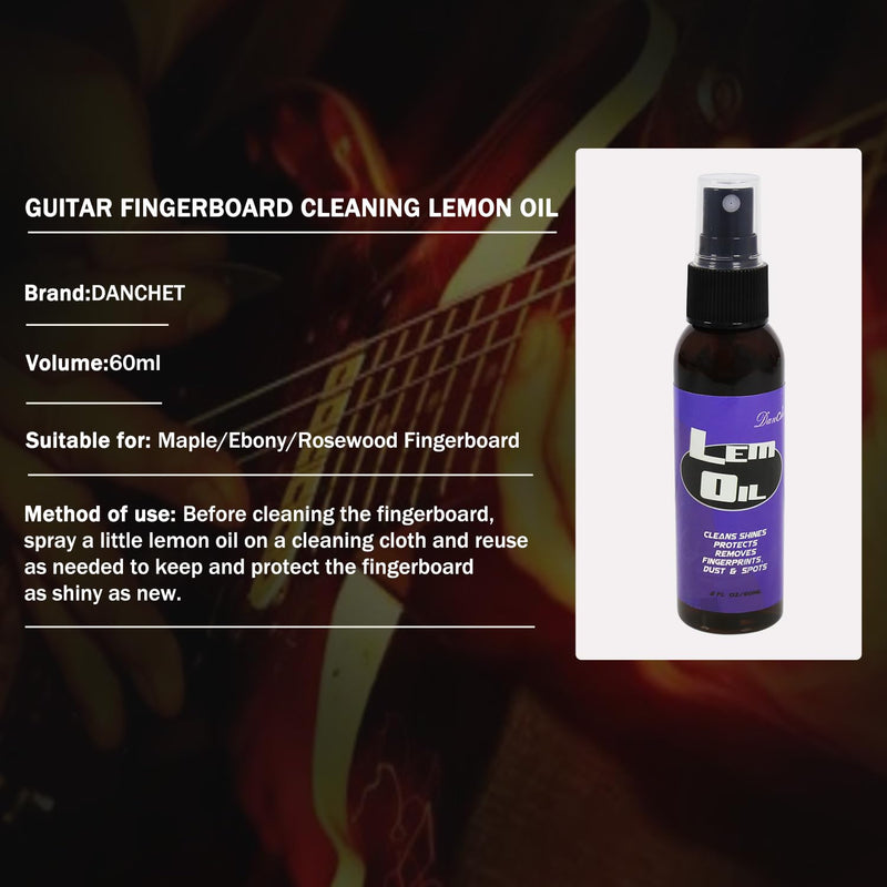 Guitar Cleaning - Guitar Fretboard Lemon Oil - Lemon oil to remove dirt and grease from musical instruments - Musical Instrument Accessories