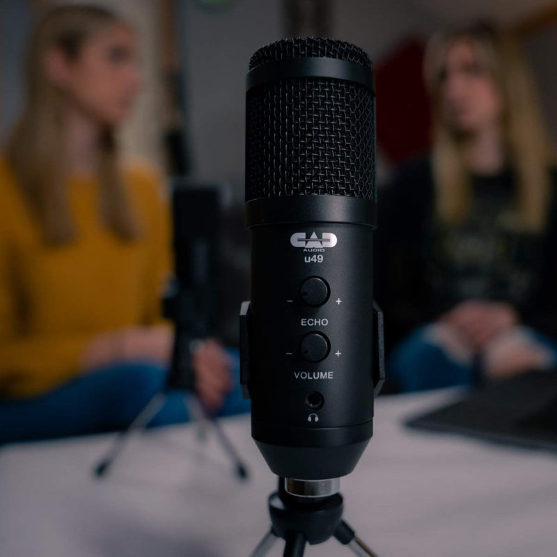 [AUSTRALIA] - CAD Audio U49 USB Large Format Side Address Studio Microphone with Headphone Monitor and Echo,Black 