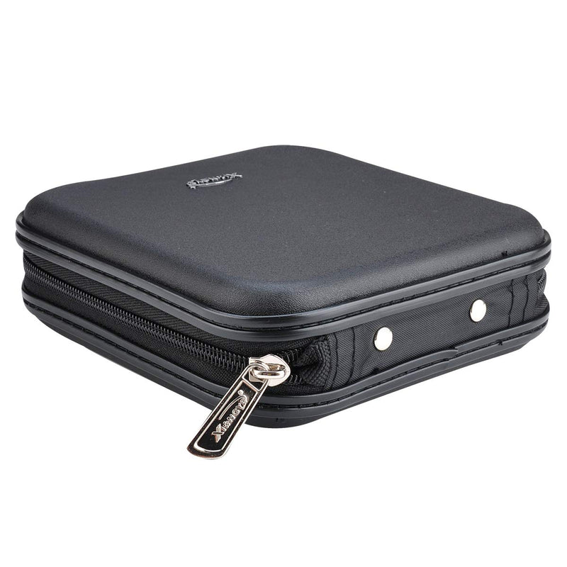 CD DVD Wallet, 32 Capacity Heavy Duty, DVD CD Case Holder for Car, Portable DVD/VCD Storage Disk, Hard Shell Sturdy case , Car CD Disk Holder, Booklet, Blu-ray Wallet (32 Capacity,Black) Black