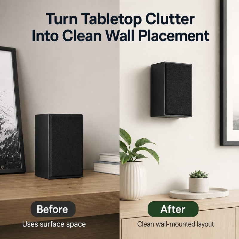 SplashNColor Speaker Wall Mount Compatible with Bose Virtually Invisible Speaker 300 – Snap-On Hook Bracket | Secure Screw-Mount Setup | Low-Profile Audio Holder for Small Rooms