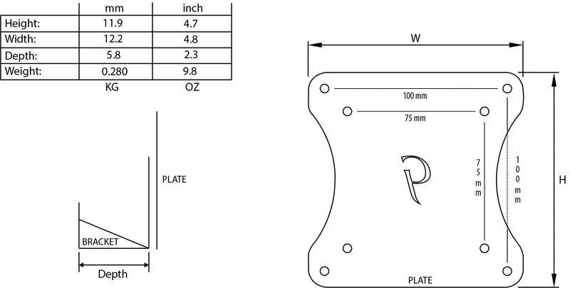Monitor Arm/Mount VESA Bracket Adapter Compatible with Dell S2317HJ S2316M S2216M S2216H S2316H SE2216H SE2216HV SE2416H SE2417HG SE2417HGR SE2416HX SE2716H S2717Q SE2416HSC1 S2717Q S2416H S2817Q