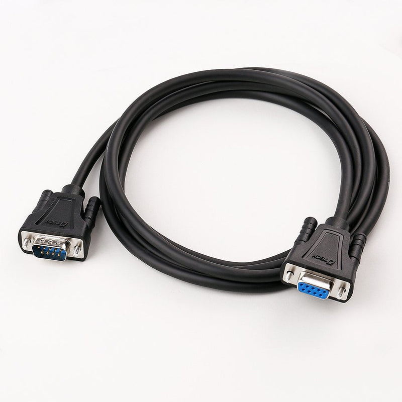 DTech 5ft RS232 Serial Cable Extension Male to Female 9 Pin Straight Through