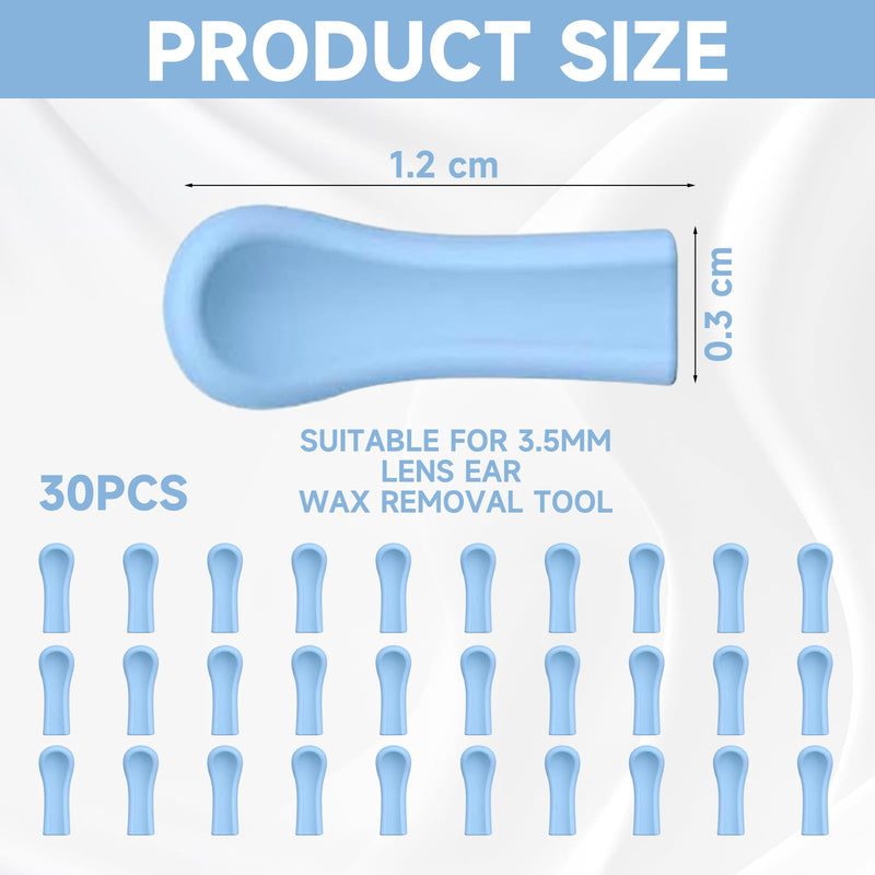 Mrltau Pack of 30 Silicone Ear Cleaner Head for Earwax Remover, Ear Spoon Accessories for Ear Wax Removal Otoscope, Replacement Tips for Ear Suckers, Ear Wax Sucker Ear Cleaner Accessories A